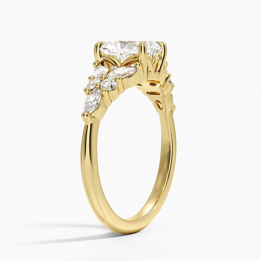 Nadia Taper Diamond Ring Yellow Gold 18k Radiant Engagement Ring