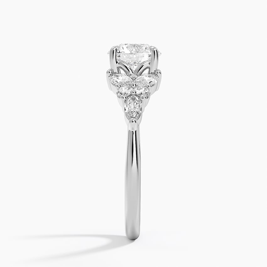 Nadia Taper Diamond Ring Platinum Round Engagement Ring