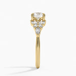 Nadia Taper Diamond Ring Yellow Gold 18k Round Engagement Ring