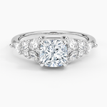 Nadia Taper Diamond Ring Platinum Cushion Engagement Ring