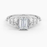 Nadia Taper Diamond Ring Platinum Emerald Engagement Ring