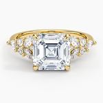 Nadia Taper Diamond Ring Yellow Gold 18k Asscher Engagement Ring