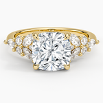 Nadia Taper Diamond Ring Yellow Gold 18k Cushion Engagement Ring