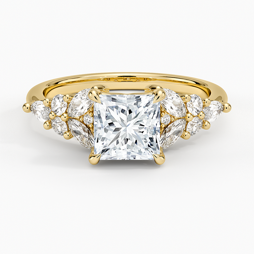 Nadia Taper Diamond Ring Yellow Gold 18k Princess Engagement Ring