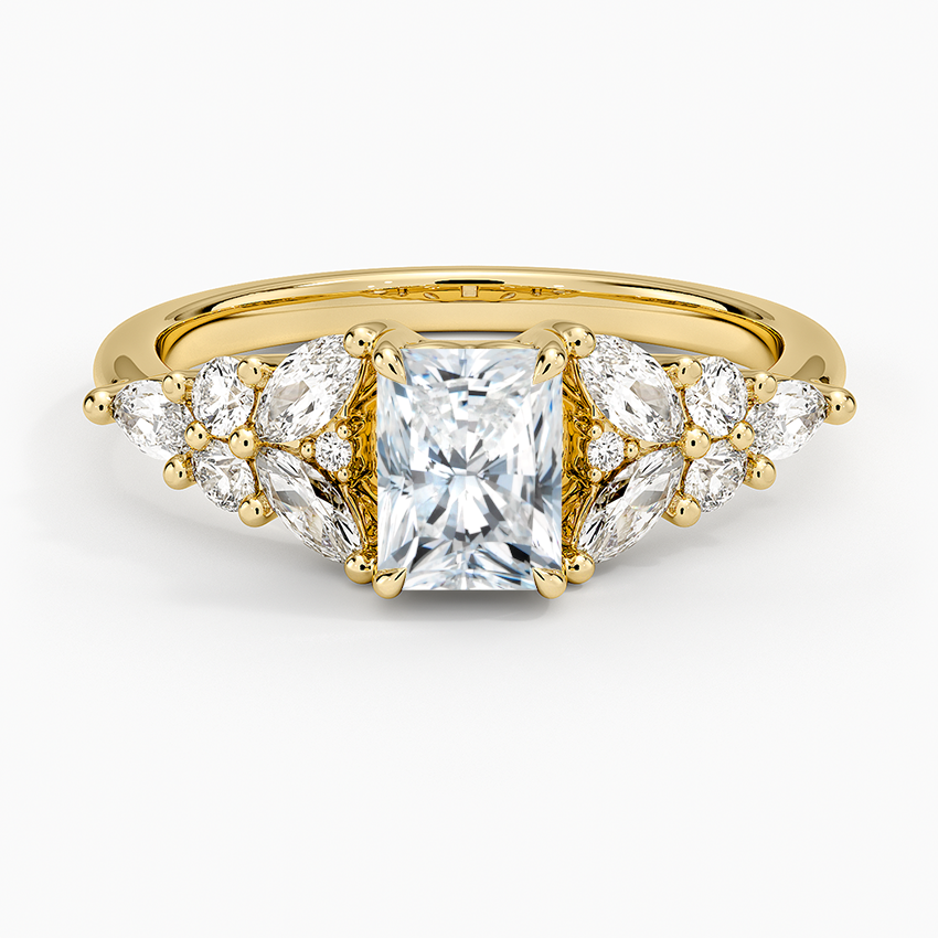 Nadia Taper Diamond Ring Yellow Gold 18k Radiant Engagement Ring