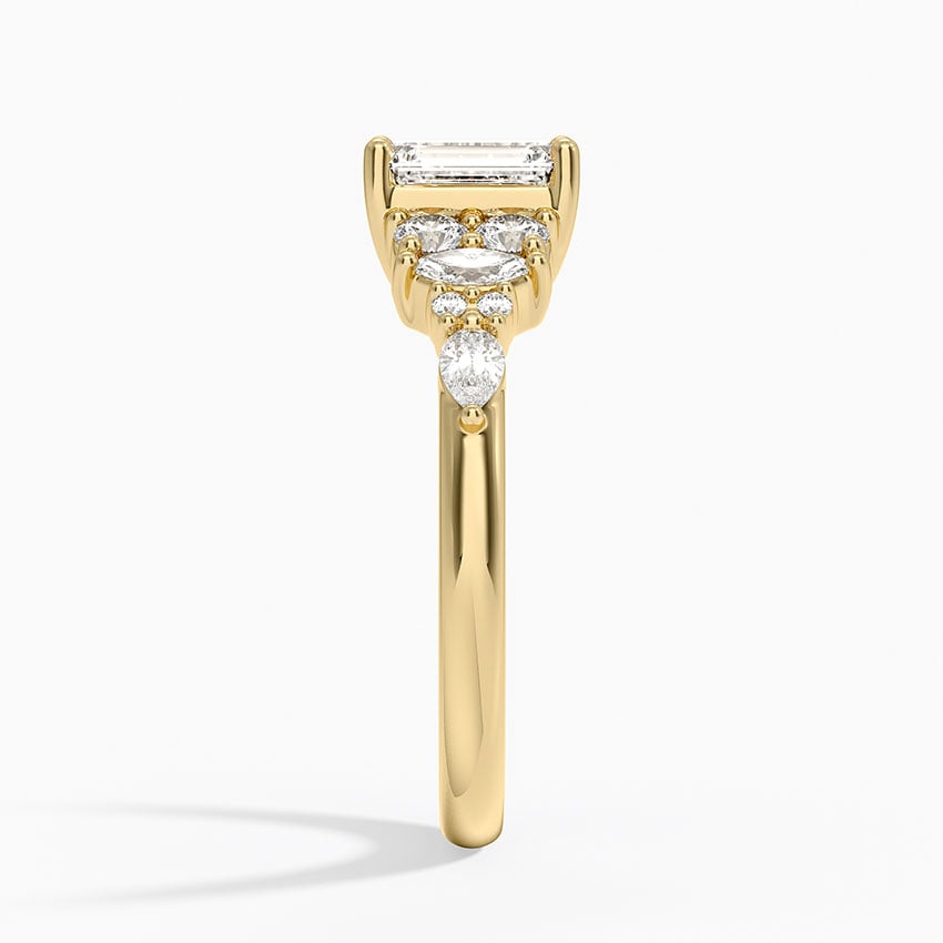 Jacqueline Diamond Ring Yellow Gold 18k Emerald Engagement Ring
