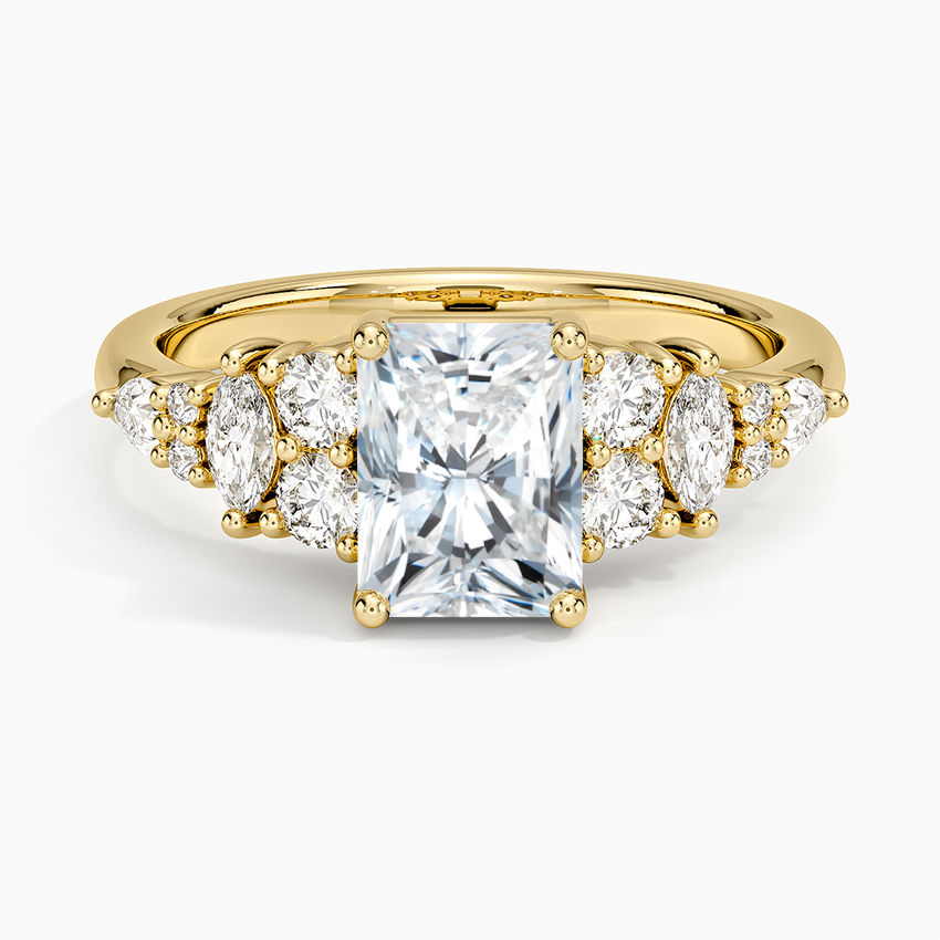 Jacqueline Diamond Ring Yellow Gold 18k Radiant Engagement Ring