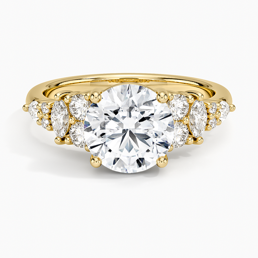 Jacqueline Diamond Ring Yellow Gold 18k Round Engagement Ring