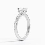 Olympia Half Coverage Diamond Ring Platinum Cushion Engagement Ring