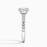Olympia Half Coverage Diamond Ring Platinum Oval Engagement Ring