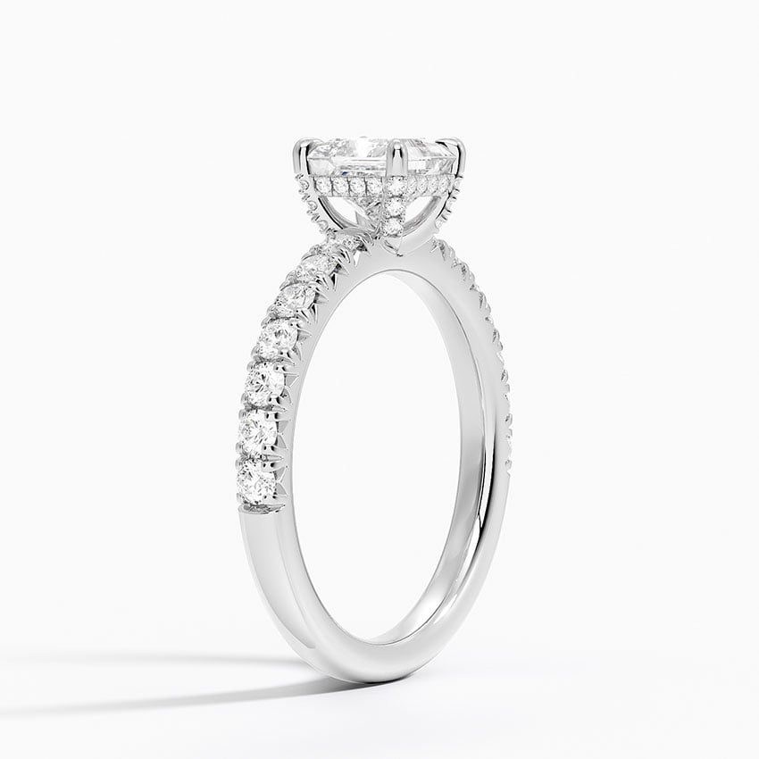 Olympia Half Coverage Diamond Ring Platinum Princess Engagement Ring
