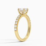 Olympia Half Coverage Diamond Ring Yellow Gold 18k Princess Engagement Ring