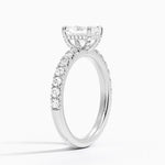 Olympia Half Coverage Diamond Ring Platinum Radiant Engagement Ring