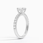 Olympia Half Coverage Diamond Ring Platinum Round Engagement Ring