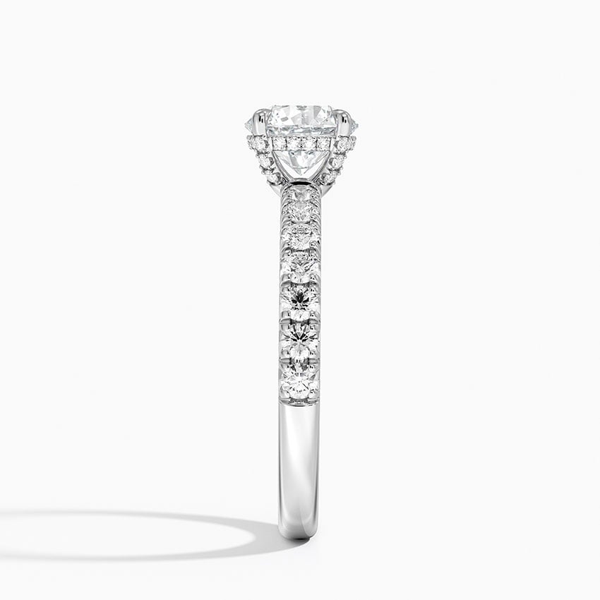 Olympia Half Coverage Diamond Ring Platinum Round Engagement Ring