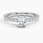 Olympia Half Coverage Diamond Ring Platinum Radiant Engagement Ring