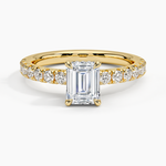 Olympia Half Coverage Diamond Ring Yellow Gold 18k Emerald Engagement Ring