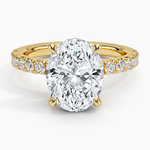 Olympia Half Coverage Diamond Ring Yellow Gold 18k Oval Engagement Ring