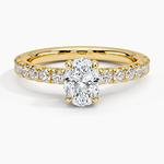 Olympia Three-Quarter Coverage Diamond Ring Yellow Gold 18k Oval Engagement Ring