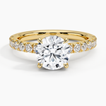 Olympia Half Coverage Diamond Ring Yellow Gold 18k Round Engagement Ring