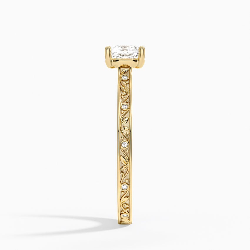 Grove Perfect Fit Engraved Diamond Ring (1/10 ct. tw.) Yellow Gold 18k Cushion Engagement Ring