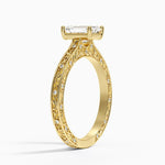 Grove Perfect Fit Engraved Diamond Ring (1/10 ct. tw.) Yellow Gold 18k Emerald Engagement Ring