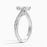 Grove Perfect Fit Engraved Diamond Ring (1/10 ct. tw.) Platinum Marquise Engagement Ring