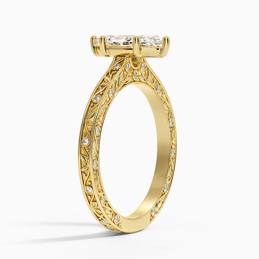 Grove Perfect Fit Engraved Diamond Ring (1/10 ct. tw.) Yellow Gold 18k Marquise Engagement Ring