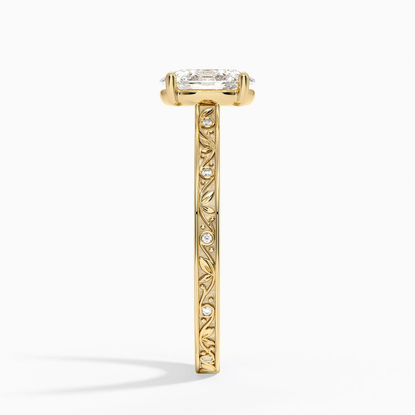 Grove Perfect Fit Engraved Diamond Ring (1/10 ct. tw.) Yellow Gold 18k Oval Engagement Ring
