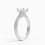Grove Perfect Fit Engraved Diamond Ring (1/10 ct. tw.) Platinum Princess Engagement Ring