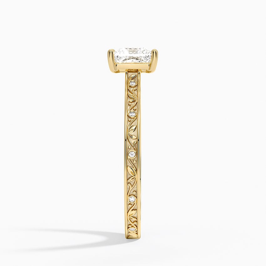 Grove Perfect Fit Engraved Diamond Ring (1/10 ct. tw.) Yellow Gold 18k Princess Engagement Ring
