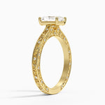 Grove Perfect Fit Engraved Diamond Ring (1/10 ct. tw.) Yellow Gold 18k Radiant Engagement Ring