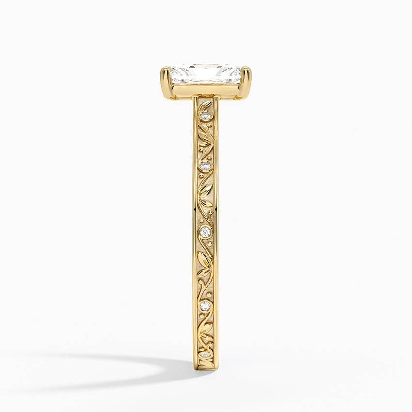 Grove Perfect Fit Engraved Diamond Ring (1/10 ct. tw.) Yellow Gold 18k Radiant Engagement Ring