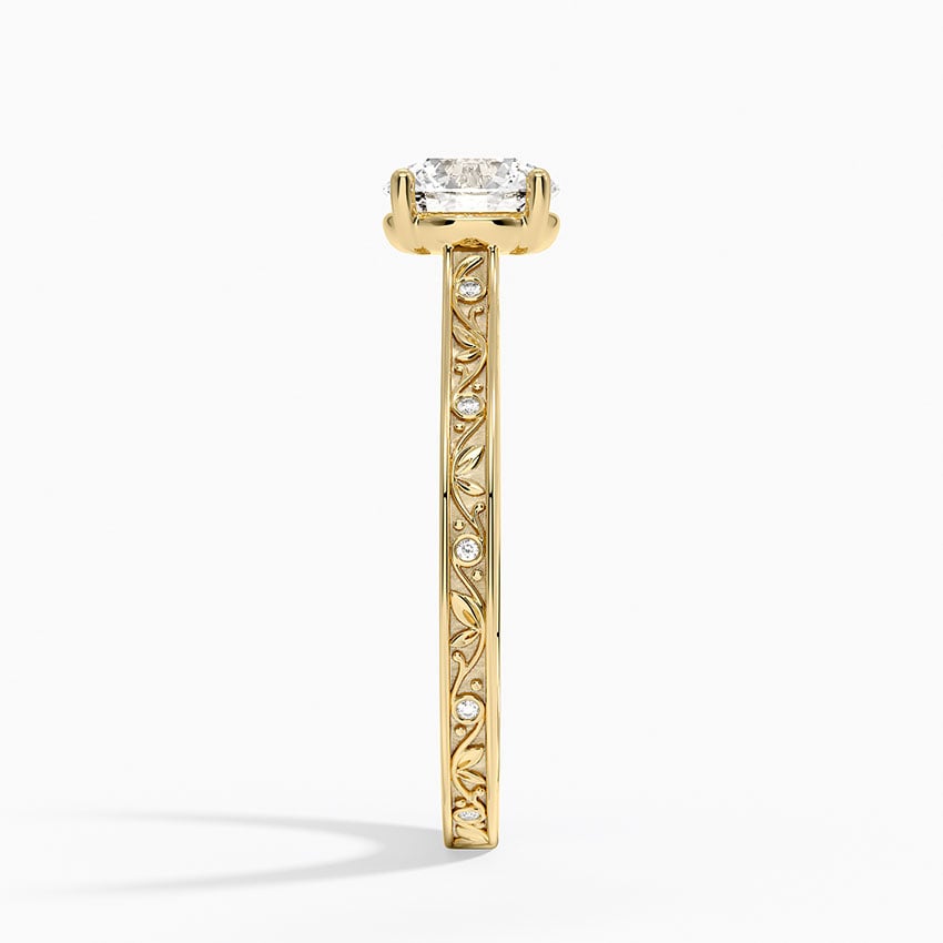 Grove Perfect Fit Engraved Diamond Ring (1/10 ct. tw.) Yellow Gold 18k Round Engagement Ring