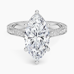 Grove Perfect Fit Engraved Diamond Ring (1/10 ct. tw.) Platinum Marquise Engagement Ring