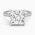 Grove Perfect Fit Engraved Diamond Ring (1/10 ct. tw.) Platinum Princess Engagement Ring