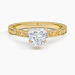 Grove Perfect Fit Engraved Diamond Ring (1/10 ct. tw.) Yellow Gold 18k Heart Engagement Ring