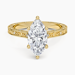 Grove Perfect Fit Engraved Diamond Ring (1/10 ct. tw.) Yellow Gold 18k Marquise Engagement Ring