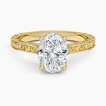 Grove Perfect Fit Engraved Diamond Ring (1/10 ct. tw.) Yellow Gold 18k Oval Engagement Ring