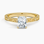 Grove Perfect Fit Engraved Diamond Ring (1/10 ct. tw.) Yellow Gold 18k Radiant Engagement Ring