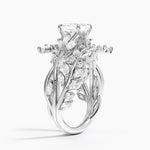 Secret Garden Wrap Diamond Ring Platinum Asscher Engagement Ring