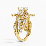 Secret Garden Wrap Diamond Ring Yellow Gold 18k Asscher Engagement Ring