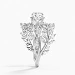 Secret Garden Wrap Diamond Ring Platinum Cushion Engagement Ring