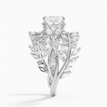 Secret Garden Wrap Diamond Ring Platinum Emerald Engagement Ring