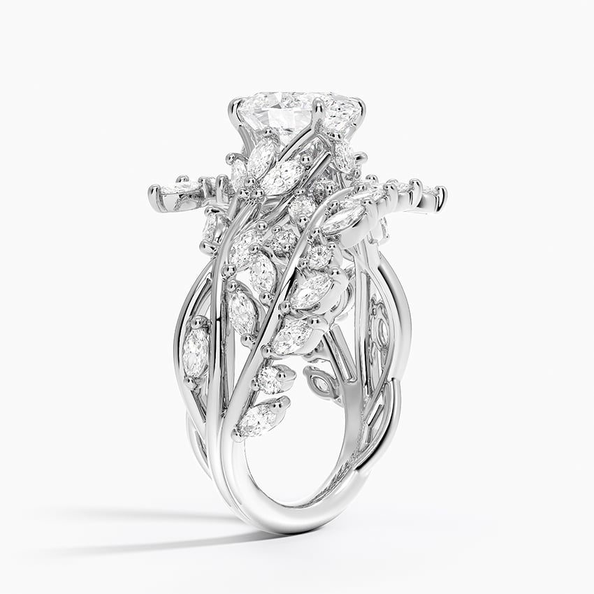 Secret Garden Wrap Diamond Ring Platinum Oval Engagement Ring