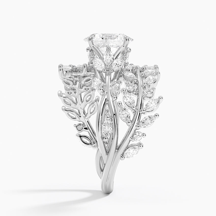 Secret Garden Wrap Diamond Ring Platinum Oval Engagement Ring