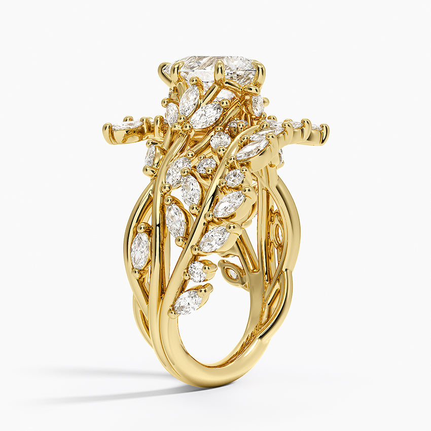 Secret Garden Wrap Diamond Ring Yellow Gold 18k Pear Engagement Ring