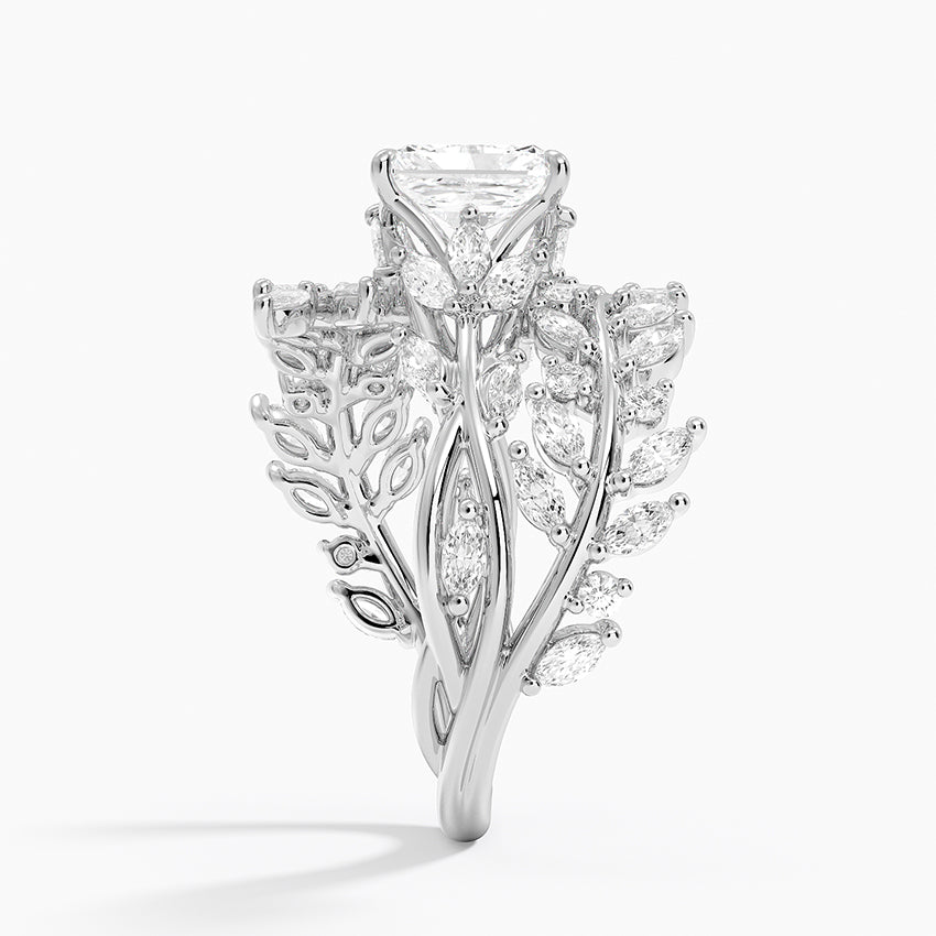 Secret Garden Wrap Diamond Ring Platinum Radiant Engagement Ring