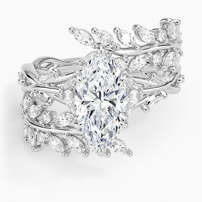 Secret Garden Wrap Diamond Ring Platinum Marquise Engagement Ring