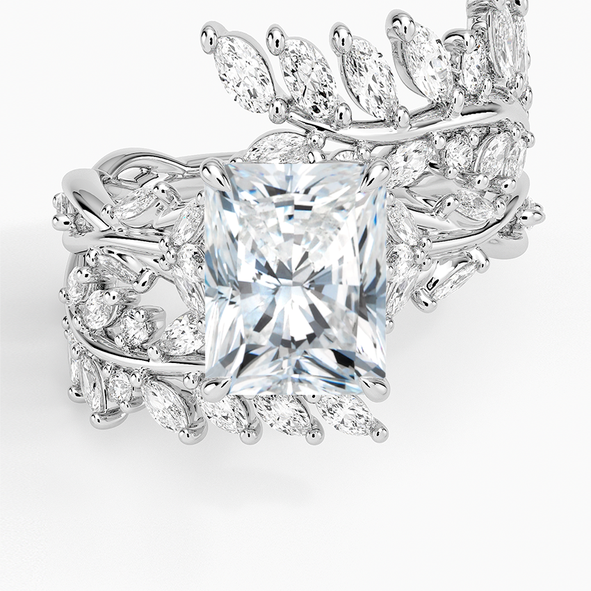 Secret Garden Wrap Diamond Ring Platinum Radiant Engagement Ring
